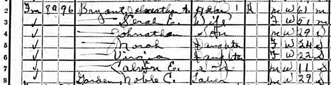 Johnathan A. Bryant Census closeup